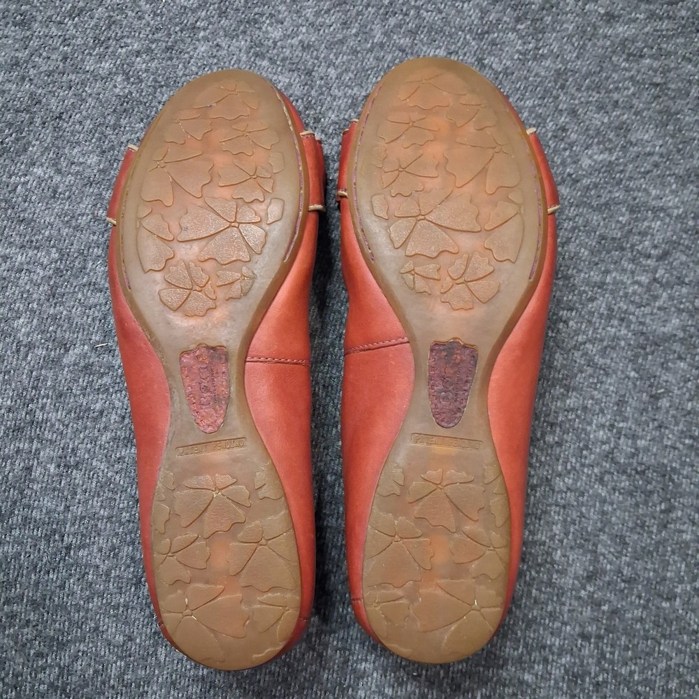 Born Leather Ballet Flats Orange Bow Slip On Shoes W92152 VBEJ10 Womens 8.5 40 - Picture 5 of 15